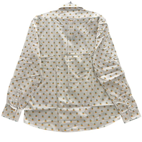 FAR AFIELD Oranges Cognito Long Sleeve Cotton Button-Up Shirt Sz 4 XL 0011 - Picture 4 of 12